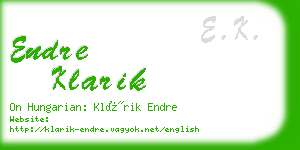 endre klarik business card